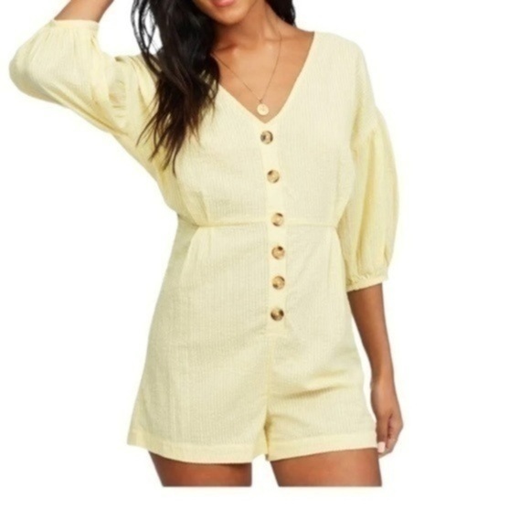 Billabong Pants - Billabong Sun Valley Romper Yellow Medium NWT